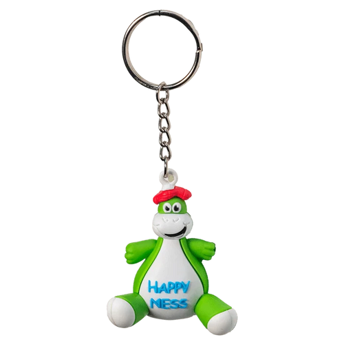 3D Rubber Keyring – Happy - ness or Highland Coo in Vibrant Colours - Heritage Of Scotland - Happy - ness