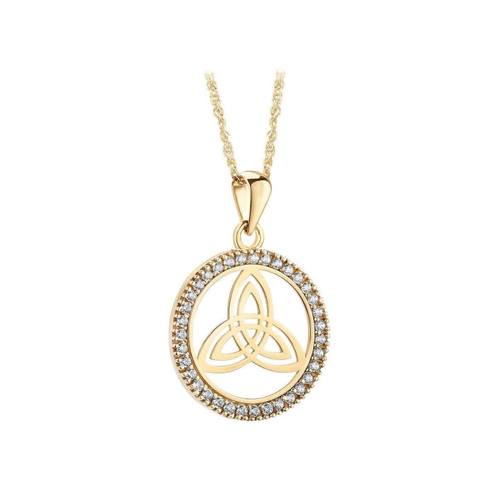 9K Gold Cz Round Trinity Knot Pendant