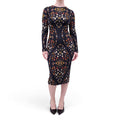 ALEXANDER MCQUEEN ICON PATTERNED BLACK DRESS - SIZE 42
