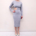 AYA MUSE BLUE KNIT DRESS WITH CUTOUT DETAIL - SIZ XS