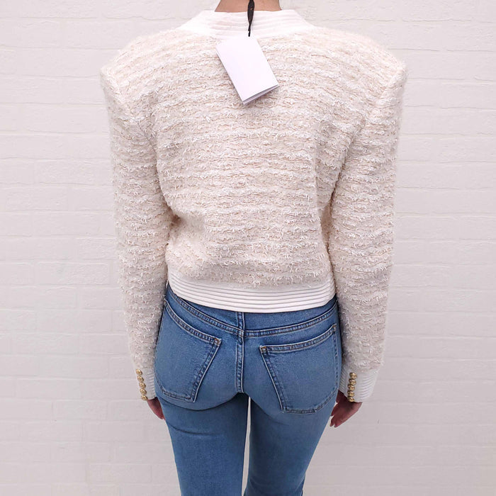 BALMAIN TWEED SWEATER JACKET - SIZE 42