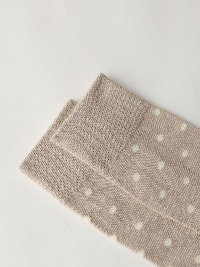 Beige Dotted Socks