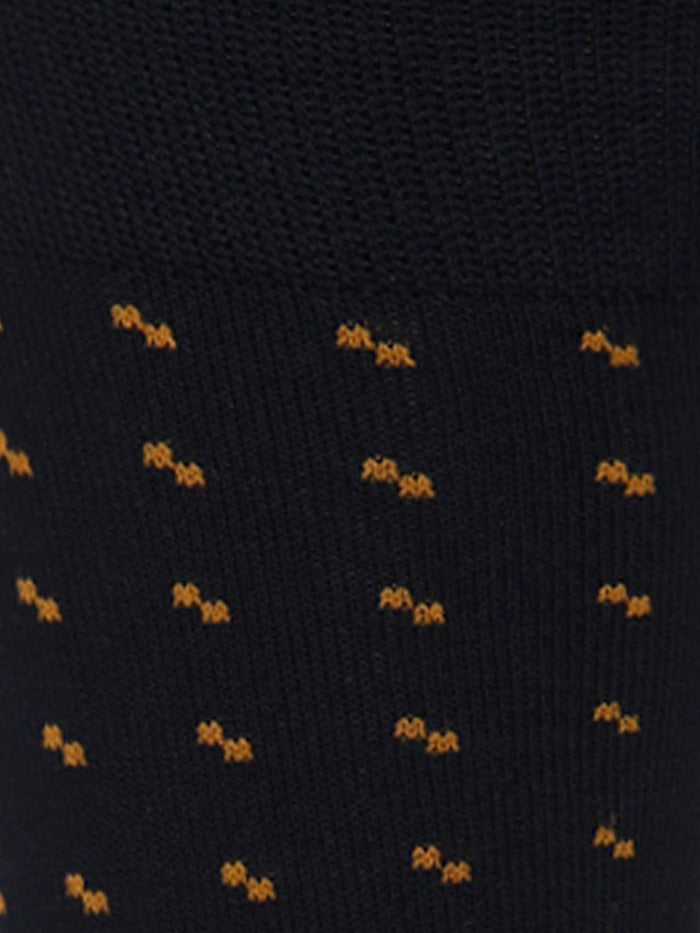 Black Printed Mid Calf Length Socks