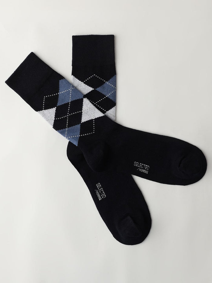 Blue Argyle Socks