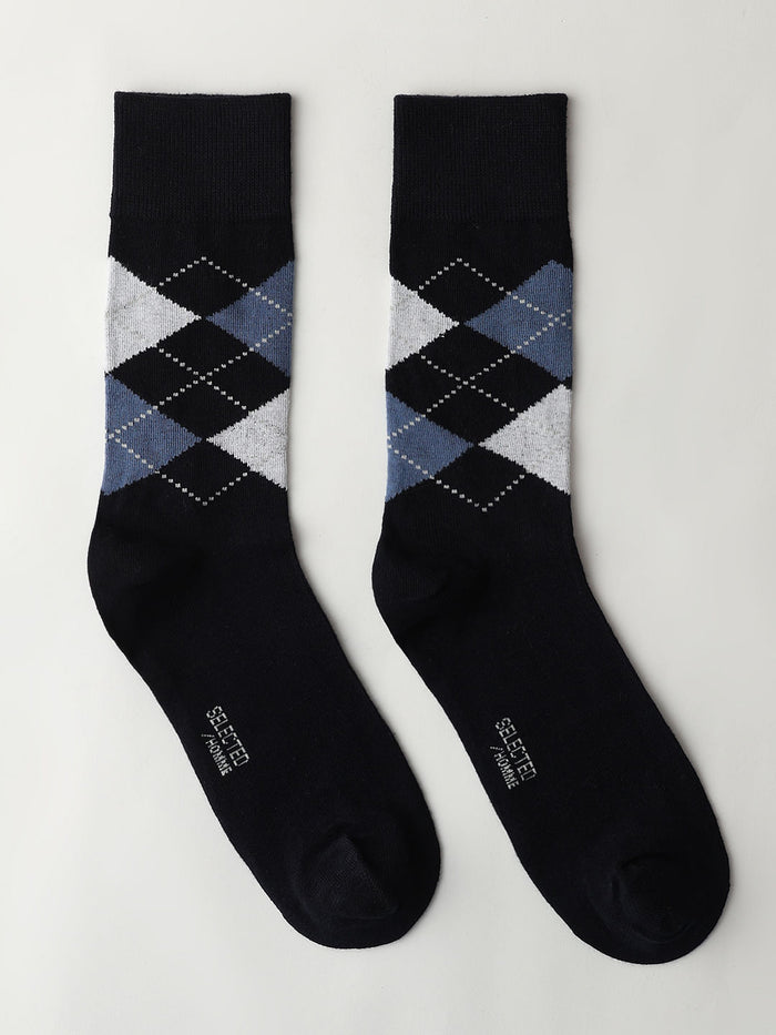 Blue Argyle Socks