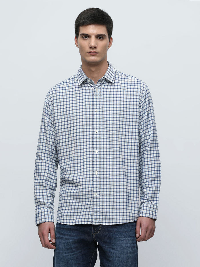 Blue Check Full Sleeves Shirt