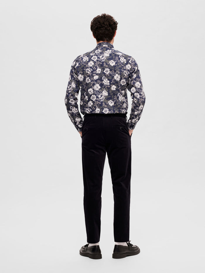 Blue Floral Full Sleeves Shirt