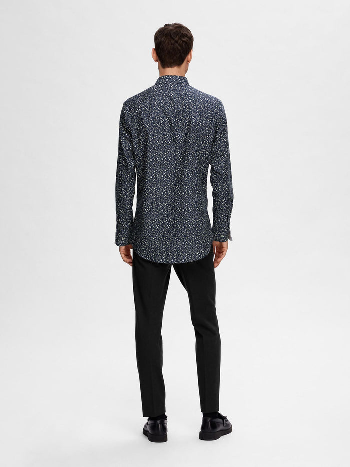 Blue Printed Full Sleeves Shirt