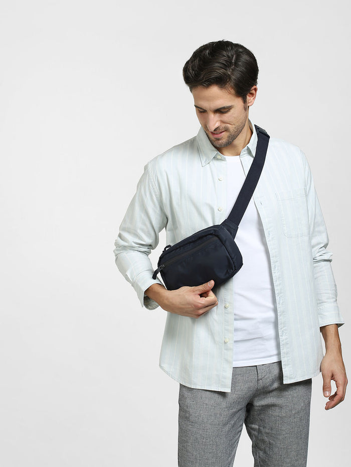Blue Striped Organic Cotton Full Sleeves Shirt