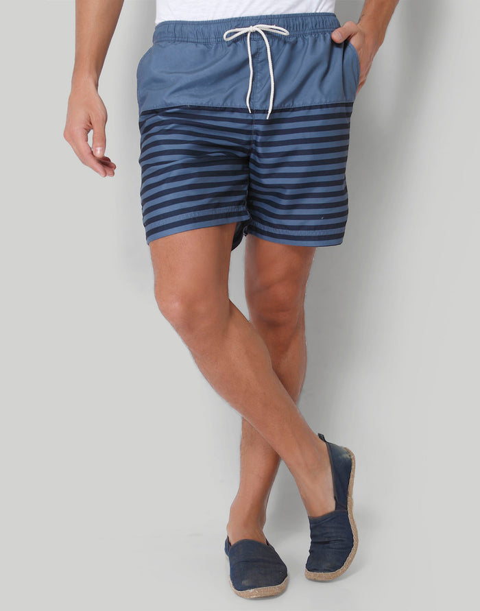 Blue Striped Swimshorts