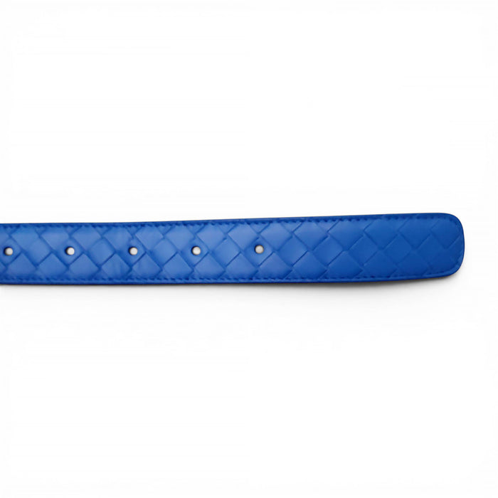 BOTTEGA VENETA BLUE LEATHER BELT - SIZE 80
