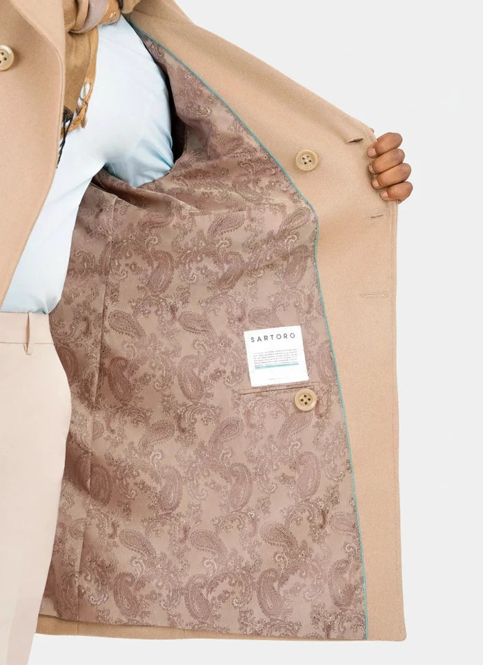 Camel Wool Peacoat - SARTORO