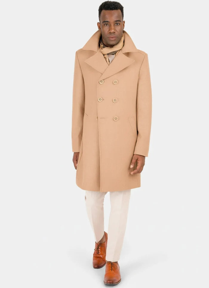 Camel Wool Peacoat - SARTORO