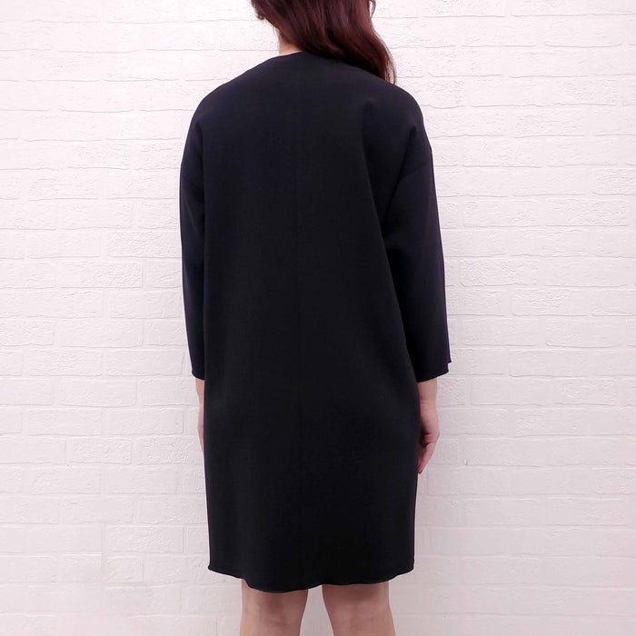 CELINE TUNIC DRESS WITH CREAM FOLDOVER DETAIL - SIZE 38