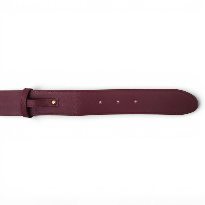 CHLOÉ BURGUNDY LOGO BELT - SIZE S