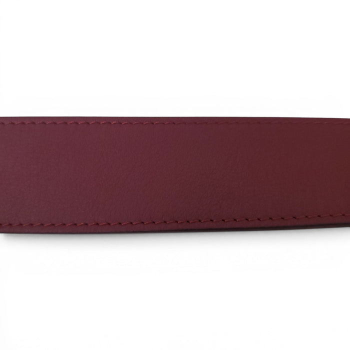 CHLOÉ BURGUNDY LOGO BELT - SIZE S