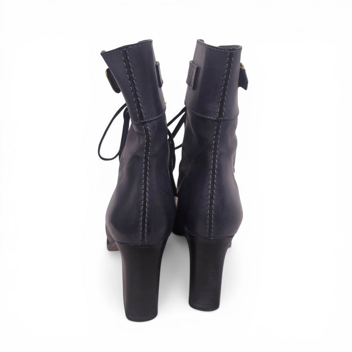 CHLOÉ GREY BOOTS WITH LOGO BUCKLE DETAIL - SIZE 40