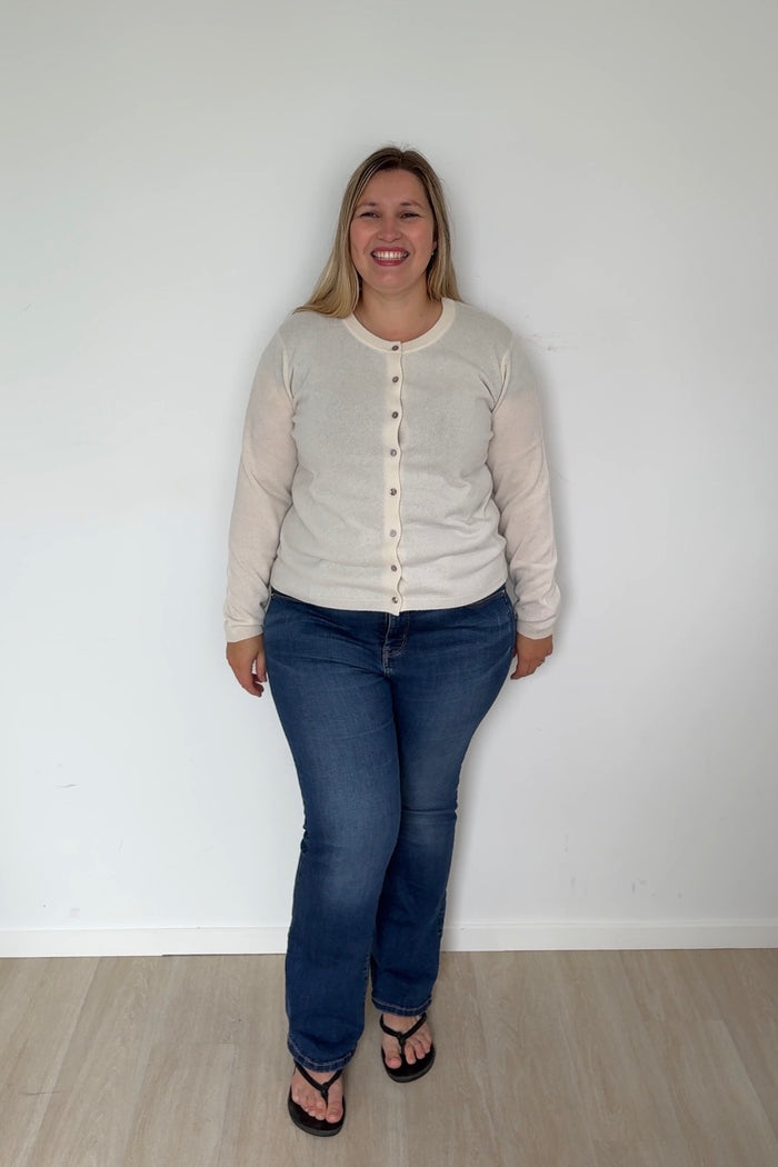 Coconut Pure Cashmere Cardigan