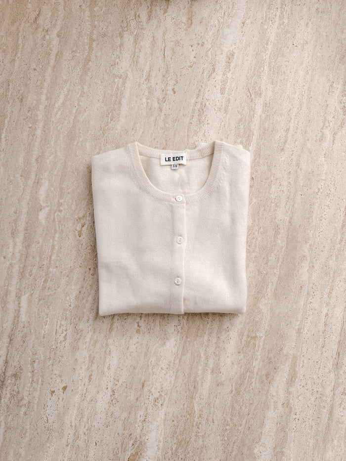 Coconut Pure Cashmere Cardigan