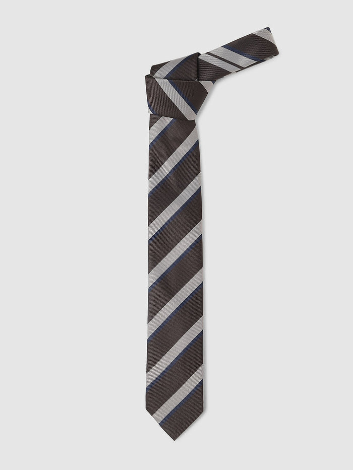 Coffee Brown Striped Tie