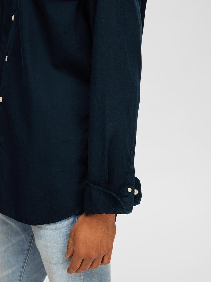 Dark Blue Cotton Full Sleeves Shirt