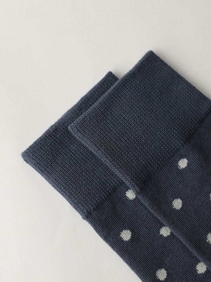 Dark Blue Dotted Socks