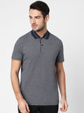 Dark Blue Polo Neck T-Shirt