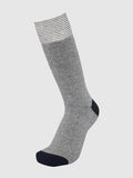Dark Blue Striped Mid Calf Length Socks