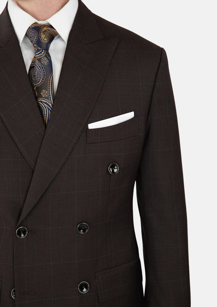 Dark Brown Prince Of Wales Suit - SARTORO