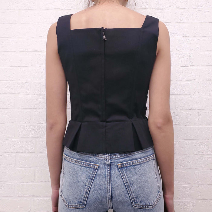DOLCE & GABBANA CORSET BODICE WITH TIE UP DETAIL - SIZE 42