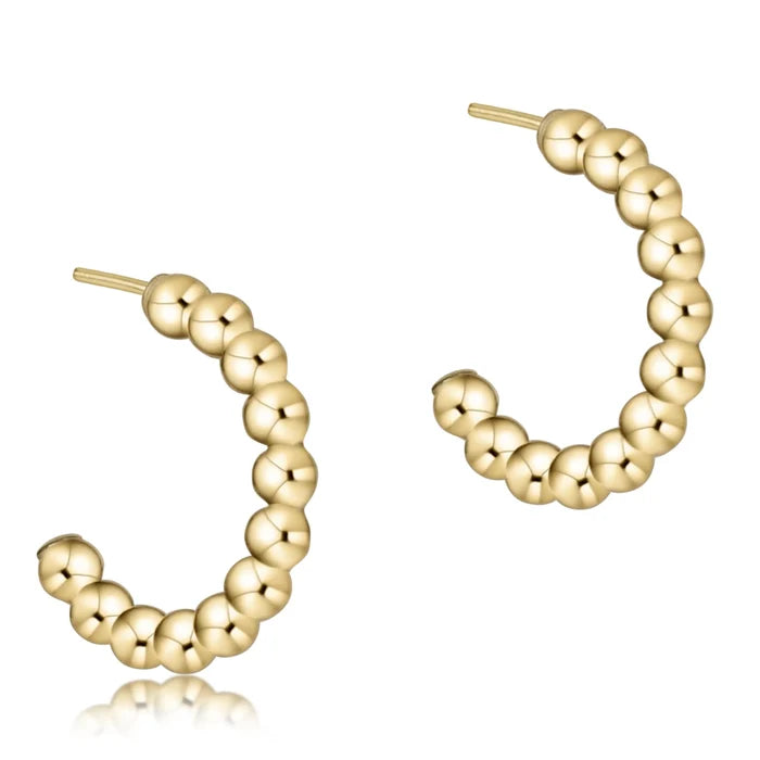 enewton Beaded Classic 1" Post Hoop- 3mm Gold