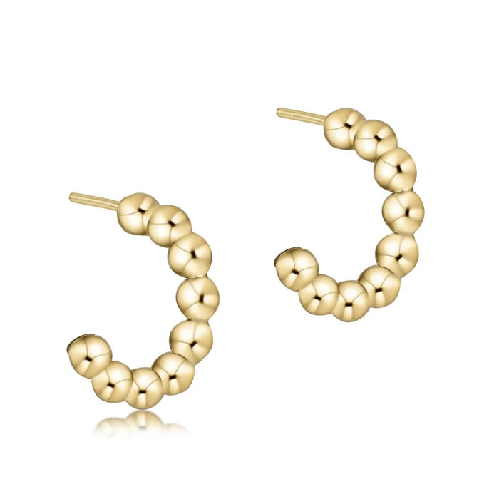 enewton Beaded Classic 1" Post Hoop- 4mm Gold