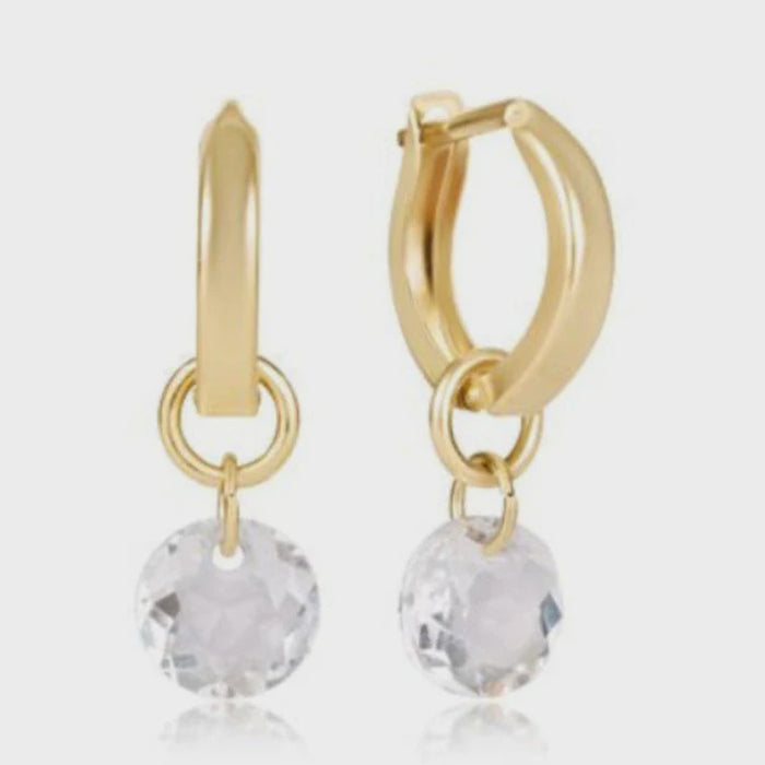 enewton Huggie Gold 0.5" Hoop - Reflection Small Charm - 04