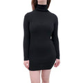 EQUIPMENT BLACK TURTLENECK SWEATER DRESS - SIZE XS