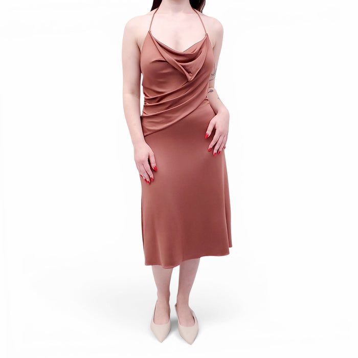 ET OCHS TERRACOTTA HALTER DRESS - SIZE 4