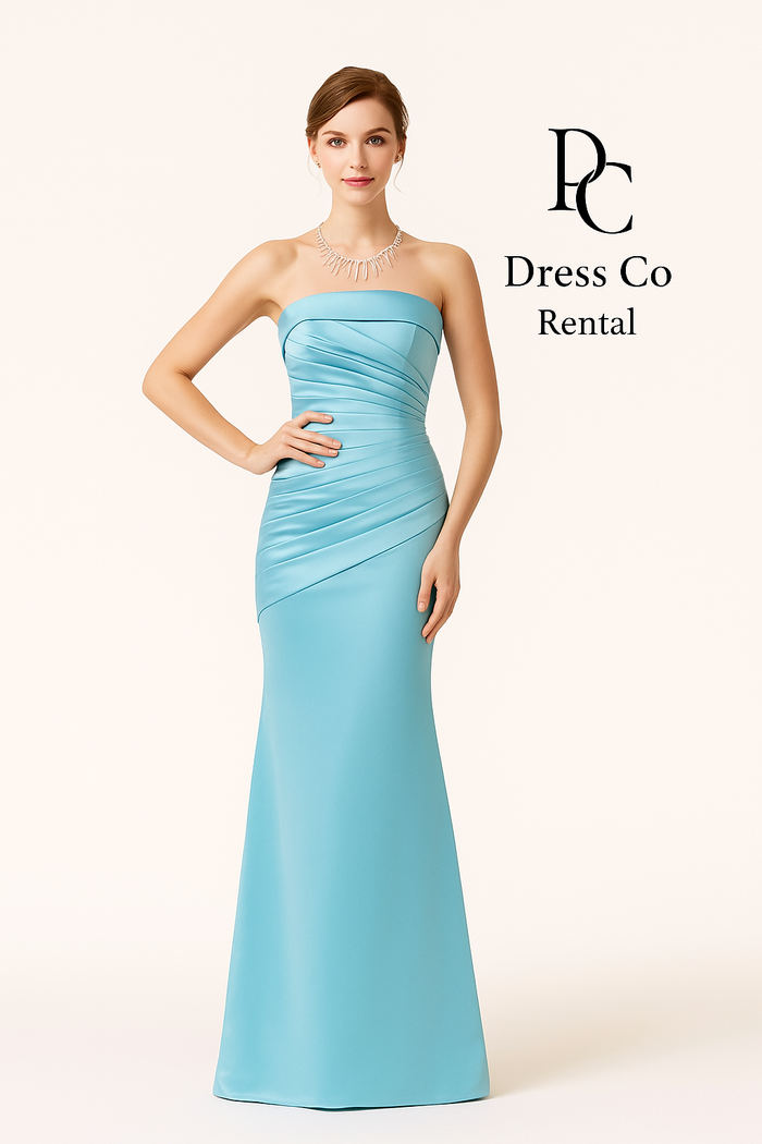 ชุดราตรีเรียบหรูสีฟ้า Grace | Elegant Blue Mermaid Dress