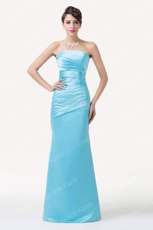 ชุดราตรีเรียบหรูสีฟ้า Grace | Elegant Blue Mermaid Dress