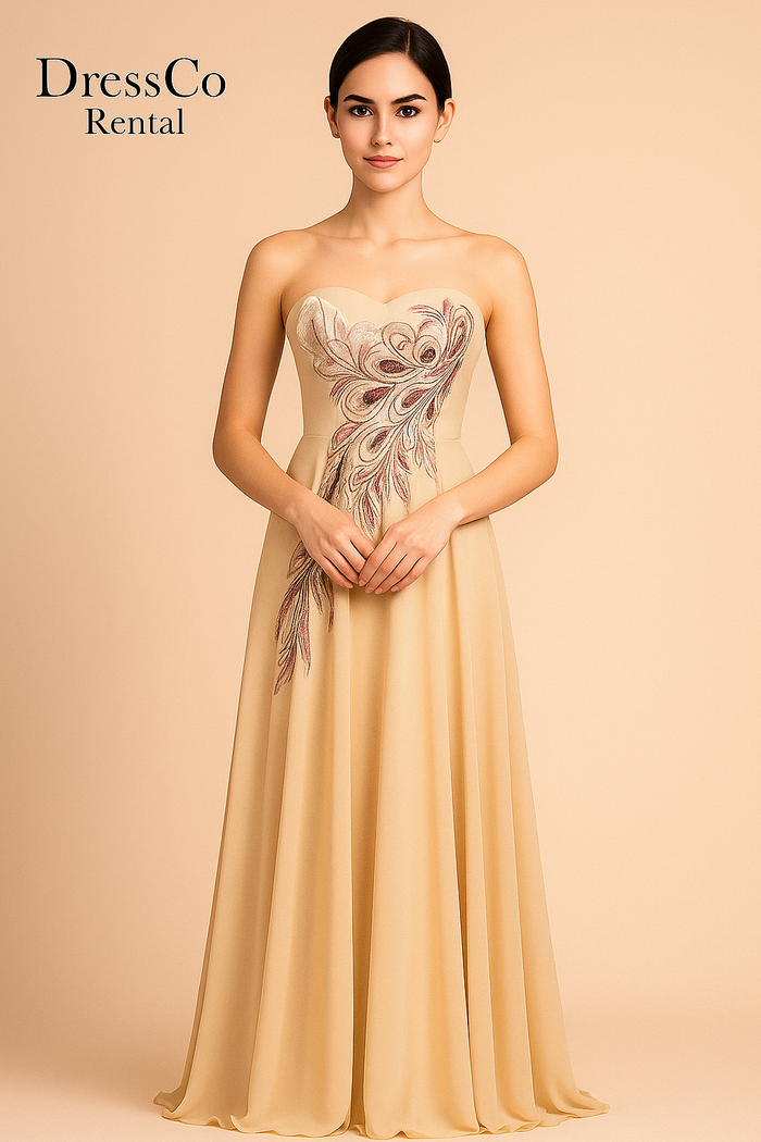 ชุดราตรีลายขนนกยูง Grace Karin / Grace Karin Peacock Print Evening Dress