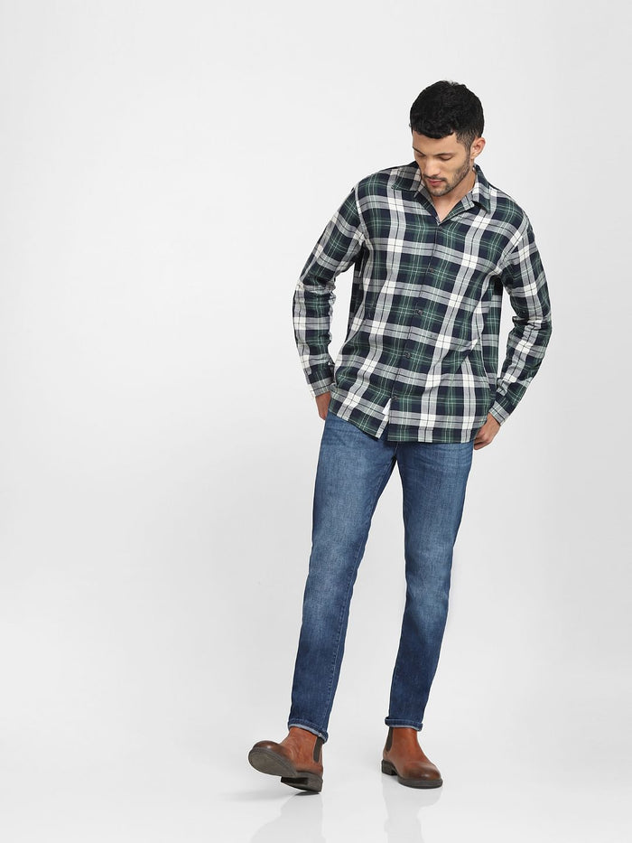 Green Check Full Sleeves Shirt