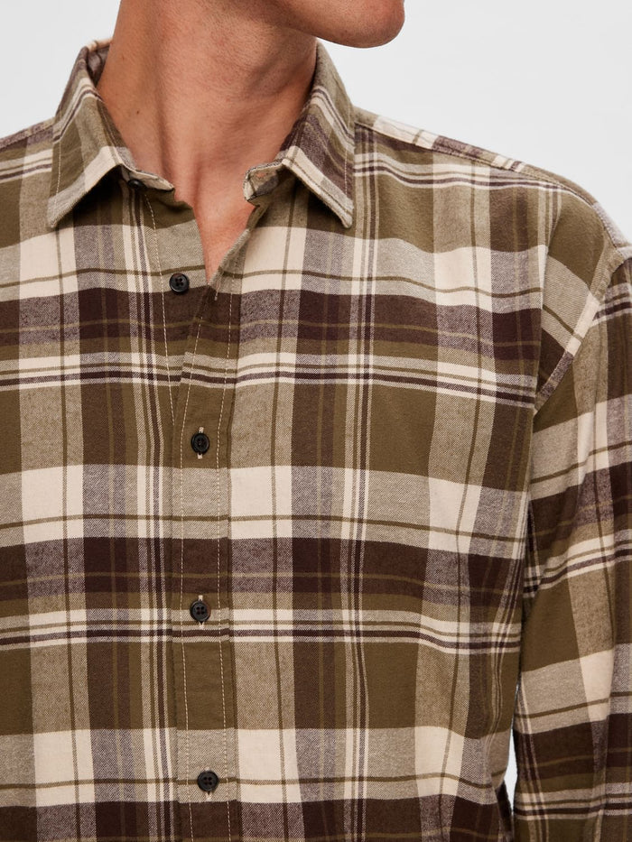 Green Check Print Full Sleeves Shirt