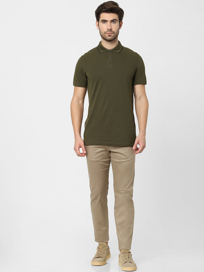Green Organic Cotton Polo Neck T-Shirt