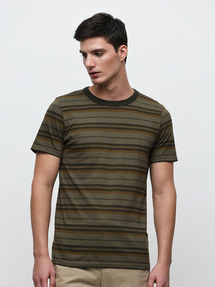 Green Striped Organic Cotton T-Shirt