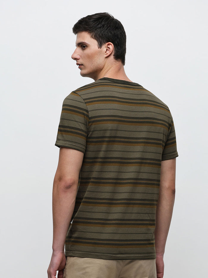 Green Striped Organic Cotton T-Shirt