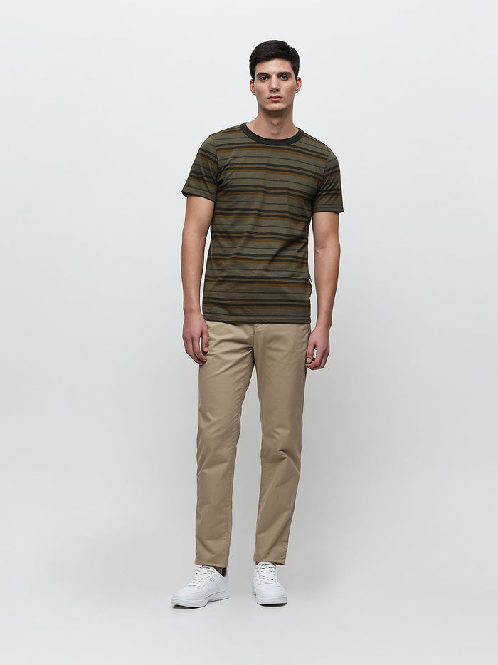 Green Striped Organic Cotton T-Shirt