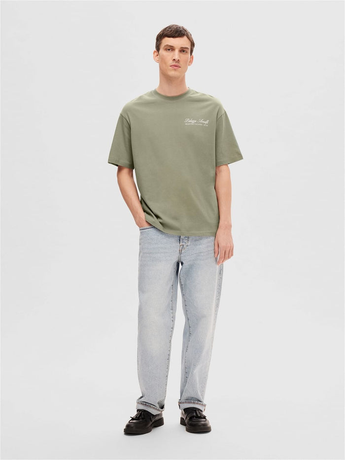 Green Text Print T-Shirt