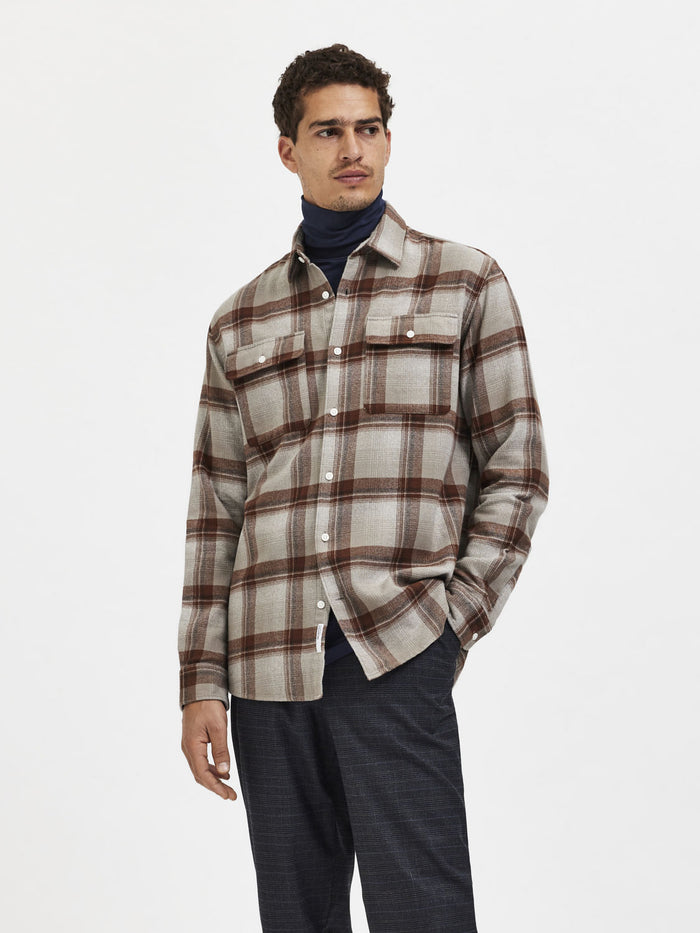 Grey Check Full Sleeves Shirt