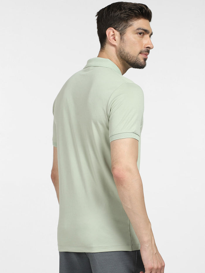 Grey Zip Collared Polo T-shirt