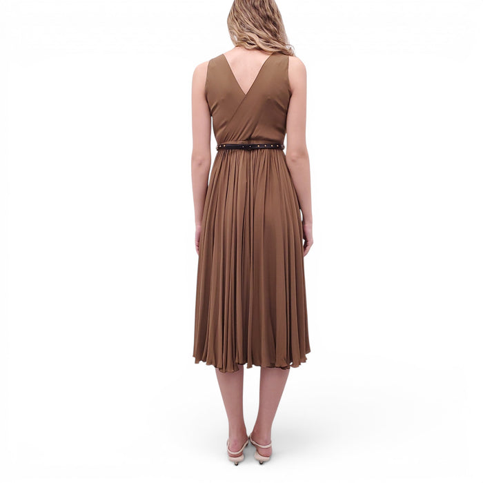 GUCCI BRONZE DRESS WITH DRAGONFLY BELT - SIZE 40