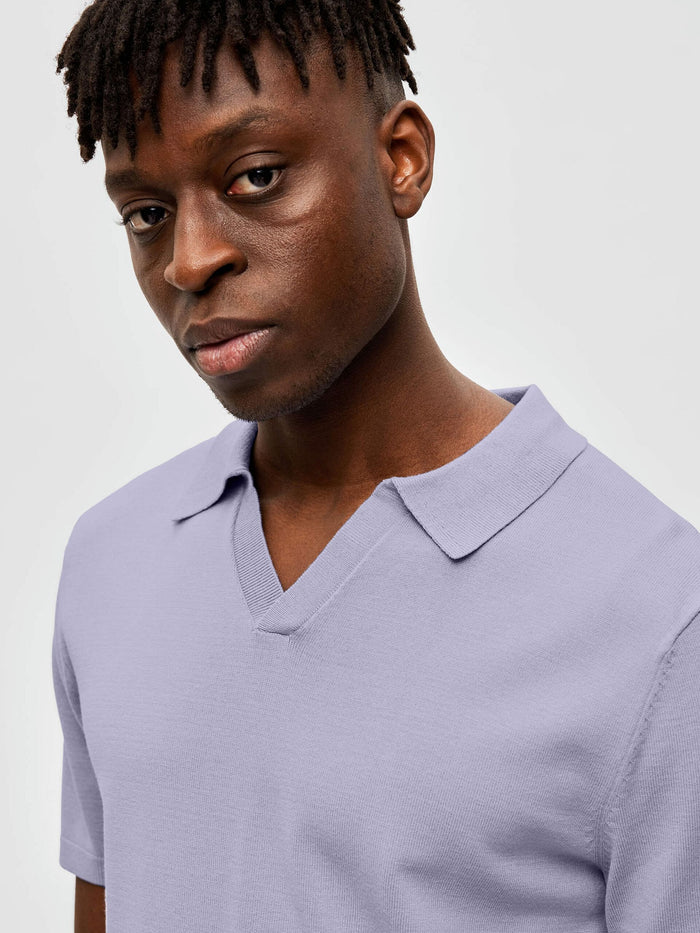 Lavender Knitted Polo T-shirt