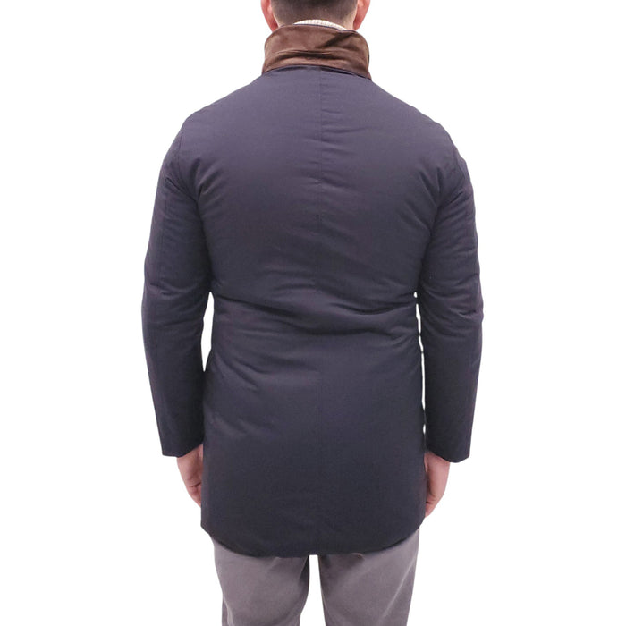 LORO PIANA NAVY FUR LINED CASHMERE PARKA - MEN'S SIZE S